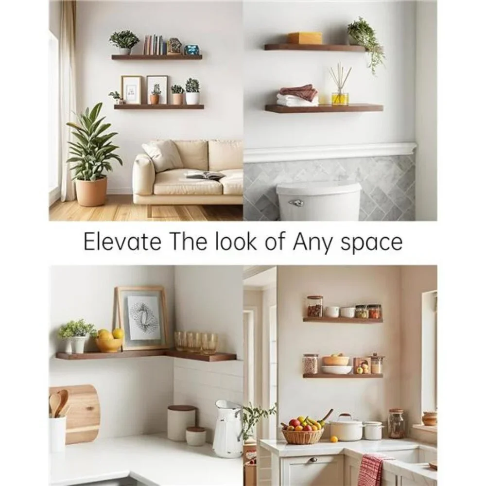 Floating Shelves, 22.5 inches Rustic Wood Wall Shelves for Living Room Bedroom